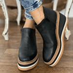 Women Comfy Slip-on Leather Ankle Walking Shoes