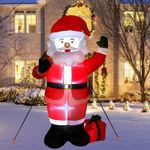 Inflatable Giant Lighted Santa Claus Figure Outdoor Garden Christmas Party Decoration