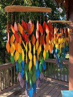 Rainbow Wind Chimes Wall Hanging Exquisite Waterfall Chime Outdoor Maple Leaf Wind Chimes Chimes
