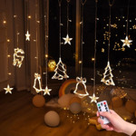 Led Deer Bells Curtain Light Eu Us Christmas Garland String Fairy Lights Outdoor For Home