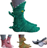 Funny And Cute 3D Animal Biting Socks - Knit Crocodile And Shark Socks