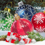 60Cm Christmas Balls Decoration Outdoor Atmosphere Xmas Tree Ornament Pvc Inflatable Toy