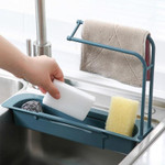 Telescopic Sink Shelf Kitchen Sinks Organizer Soap Sponge Holder Sink Drain Rack Storage