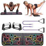 9 In 1 Push Ups Stands Rack Board With Latex Resistance Bands Exercise Muscle Trainer Push