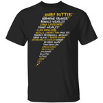 Harry Potter Tee Shirt Characters Names In Lightening Bolt-Shaped Scar VA01-Bounce Tee