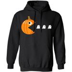 Pacman Pumpkin Eating Ghost Funny Halloween Hoodie Funny Gift PT10-Bounce Tee