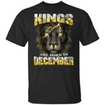 Kings Are Born In December Birthday T-Shirt Amazing Lion Face-Bounce Tee