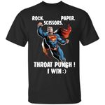 Superman Rock Paper Scissors Throat Punch I Win T-Shirt Funny Tee Gift-Bounce Tee