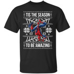 Spider-Man Tis The Season To Be Amazing Ugly Style Christmas T-Shirt-Bounce Tee