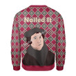 Merry Christmas Mahalohomies Unisex Christmas Sweater Martin Luther 3D Apparel