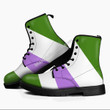 MahaloHomies Genderqueer Pride Flag Leather Boots