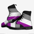 MahaloHomies Asexual Pride Flag Leather Boots