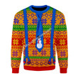 Merry Christmas Mahalohomies Unisex Ugly Christmas Sweater LGBTQ+  With Tie And Suspenders 3D Apparel