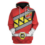 MahaloHomies Unisex Tracksuit Hoodies Power Rangers Dino Charge Red 3D Costumes