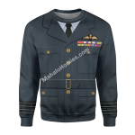 Mahalohomies Unisex Tracksuit Hoodies Pullover Sweatshirt Group Captain Leonard Horwood WWII Service Dress   Historical 3D Apparel
