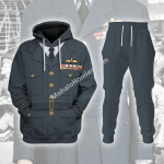 Mahalohomies Unisex Tracksuit Hoodies Pullover Sweatshirt Group Captain Leonard Horwood WWII Service Dress   Historical 3D Apparel