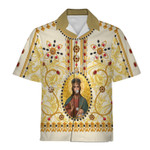 Mahalohomies Hawaiian Shirt Jesus, Gold 3D Apparel