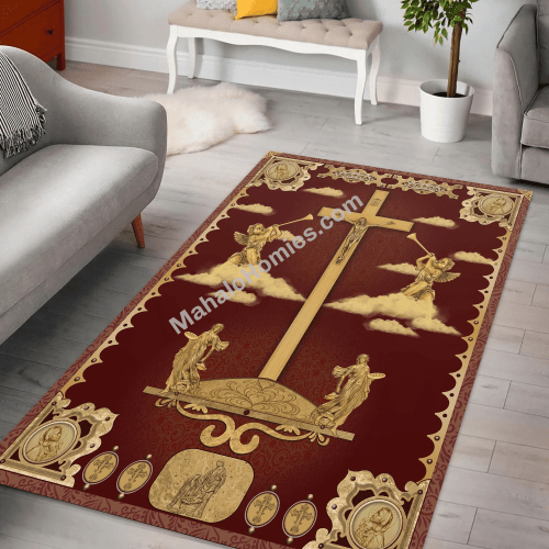 MahaloHomies Rug Crucifix of Jesus and The Angels Living Room Decoration