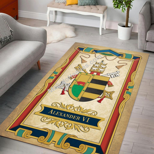 MahaloHomies Rug Pope Alexander VI Coat of Arms Living Room Decoration