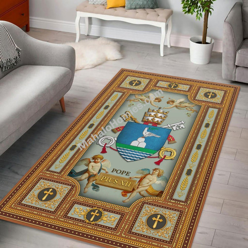 MahaloHomies Rug Pope Pius XII Coat Of Arms Living Room Decoration