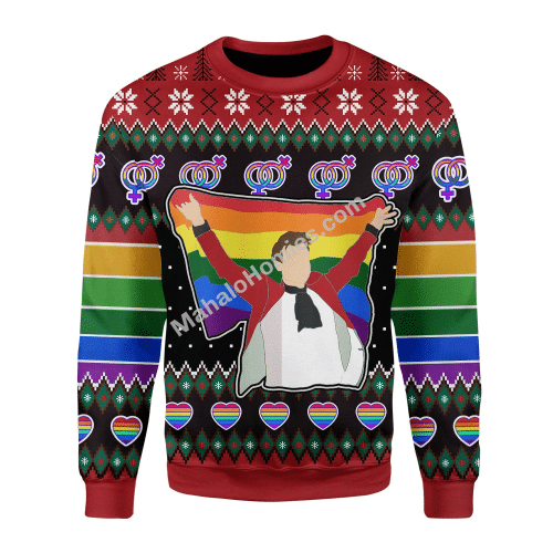 Merry Christmas Mahalohomies Unisex Christmas Sweater LGBT Harry Styles