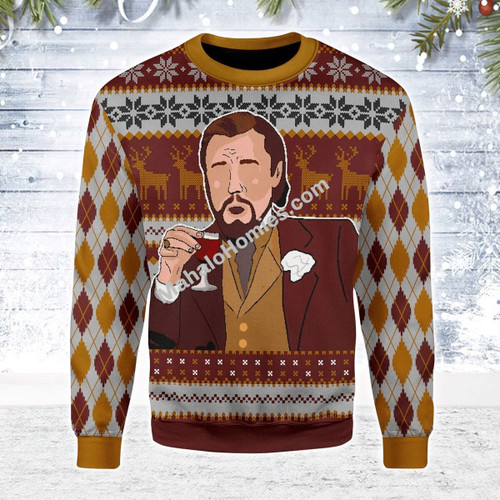 Merry Christmas Mahalohomies Unisex Christmas Sweater Leo Laughing Meme Merry Christmas 3D Apparel
