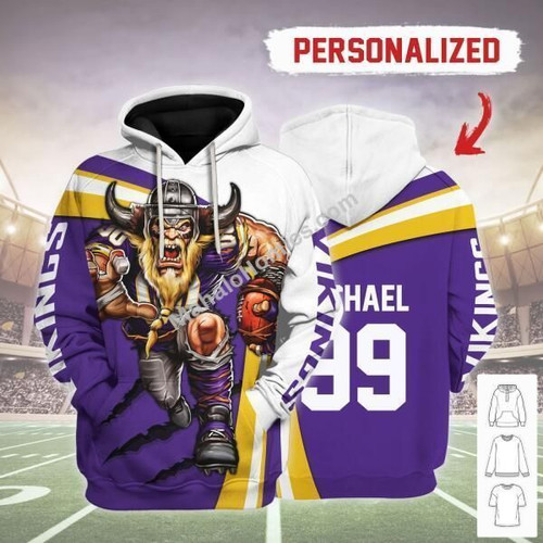 MahaloHomies Personalized Unisex Tracksuit Hoodies Minnesota Vikings Football Team 3D Apparel