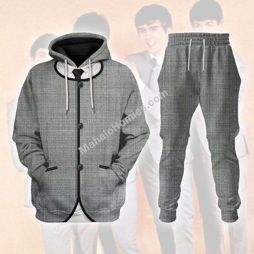 MahaloHomies Unisex Tracksuit Pullover Sweatshirt The Beatles Grey Uniform 3D Apparel