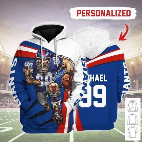 MahaloHomies Personalized Unisex Tracksuit Hoodies NY Giants Football Team 3D Apparel