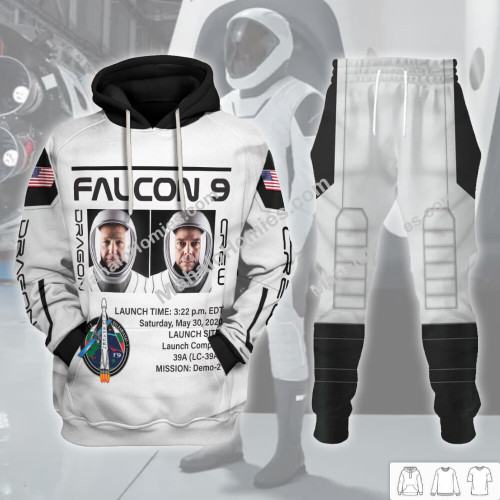 MahaloHomies Unisex Tops SpaceX Falcon 9 Crew Dragon Launch 3D Costumes