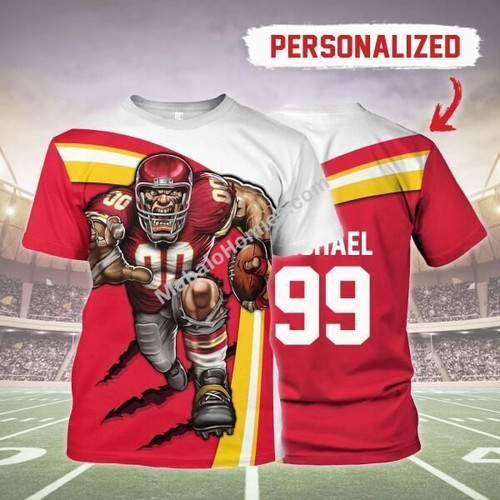 MahaloHomies Personalized Unisex T-Shirt Kansas City Chiefs Football Team 3D Apparel