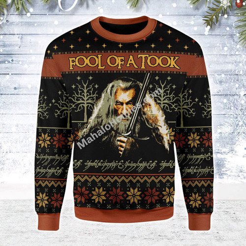 Merry Christmas Mahalohomies Unisex Christmas Sweater Gandalf LOTR 3D Apparel