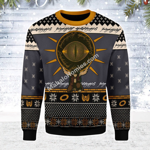 Merry Christmas Mahalohomies Unisex Christmas Sweater LOTR Burden 3D Apparel