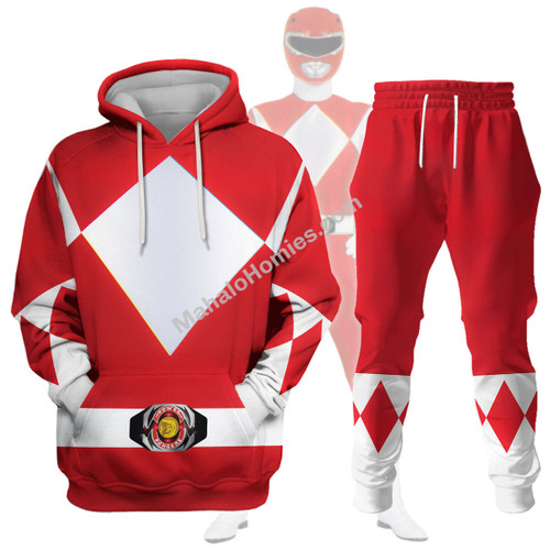 MahaloHomies Unisex Tracksuit Hoodies Red Power Ranger 3D Costumes