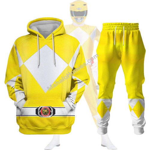 MahaloHomies Unisex Tracksuit Hoodies Yellow Power Ranger 3D Costumes