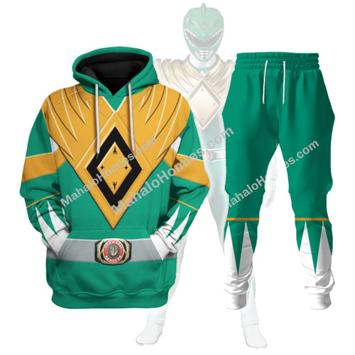 MahaloHomies Unisex Tracksuit Hoodies Green Power Ranger 3D Costumes