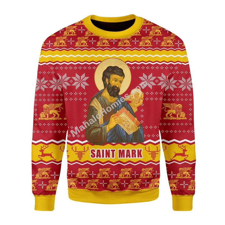 Mahalohomies Christmas Sweater Saint Mark The Evangelist 3D Apparel