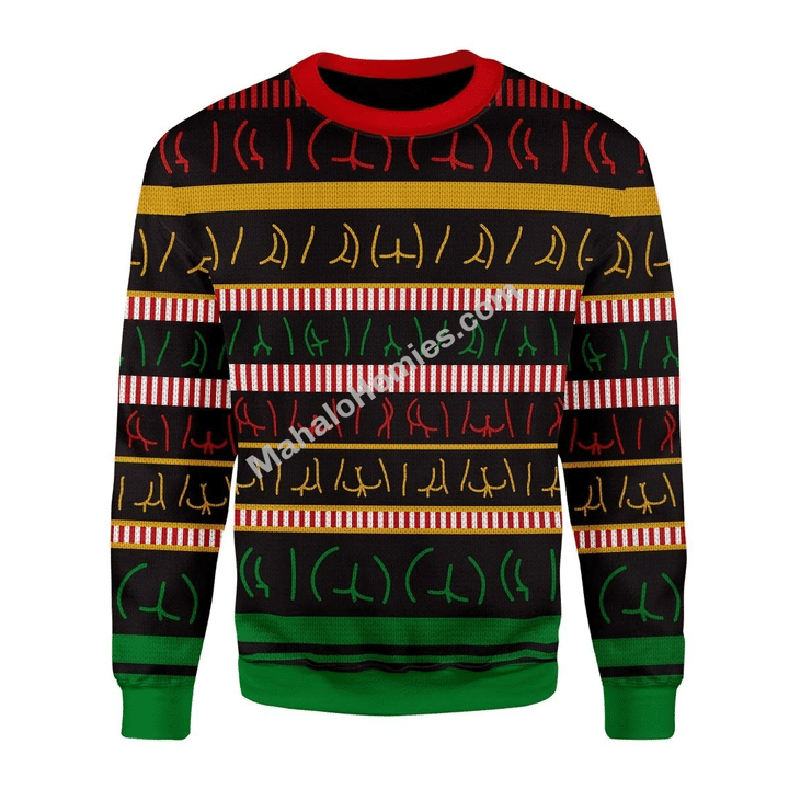Merry Christmas Mahalohomies Unisex Christmas Sweater Butts Wall 3D Apparel