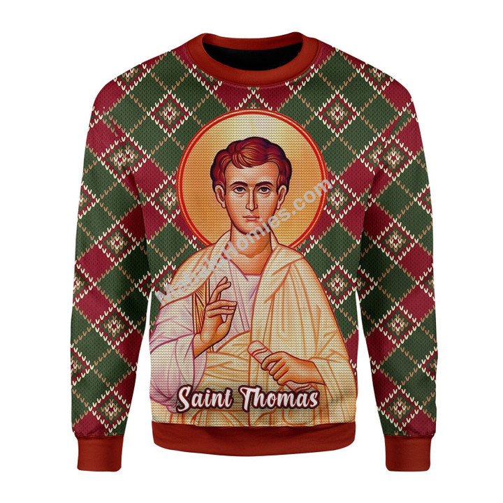 Merry Christmas Mahalohomies Unisex Christmas Sweater Thomas the Apostle 3D Apparel