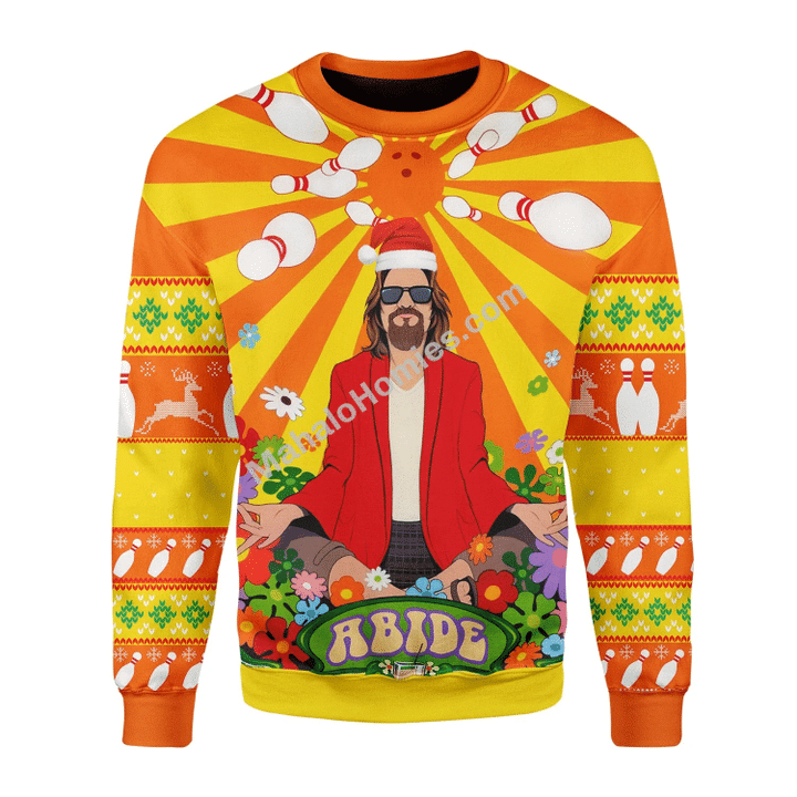 Merry Christmas Mahalohomies Unisex Christmas Sweater Big Lebowski Hippie 3D Apparel