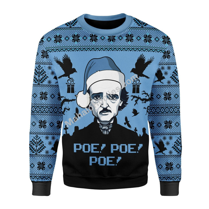 Mahalohomies Sweater Edgar Allan Poe Christmas