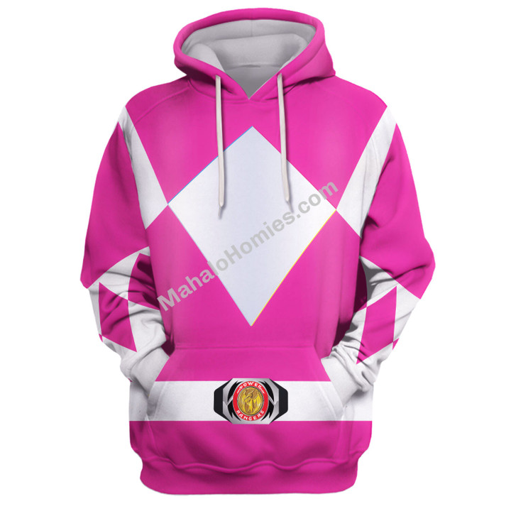 MahaloHomies Unisex Tracksuit Hoodies Pink Power Ranger 3D Costumes