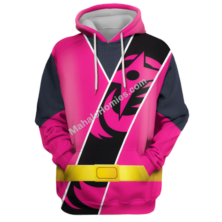 MahaloHomies Unisex Tracksuit Hoodies Pink Power Rangers Ninja Steel 3D Costumes