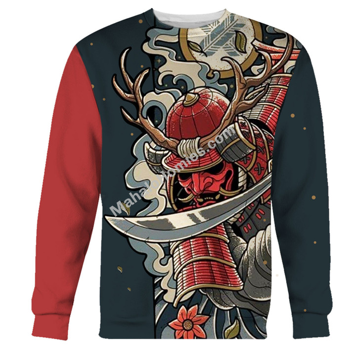 MahaloHomies Unisex Sweatshirt Samurai Japan 3D Costumes