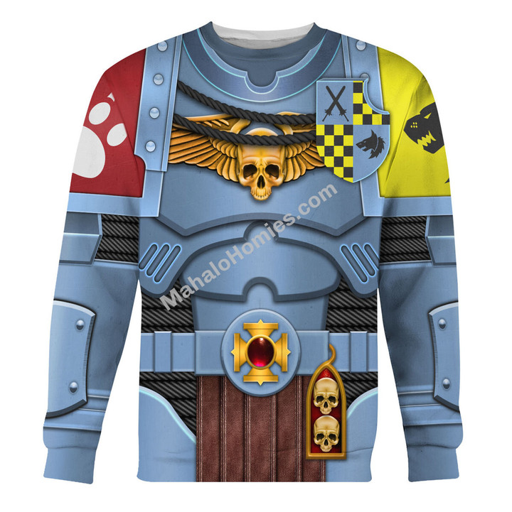 MahaloHomies Unisex Sweatshirt Space Wolves Captain 3D Costumes