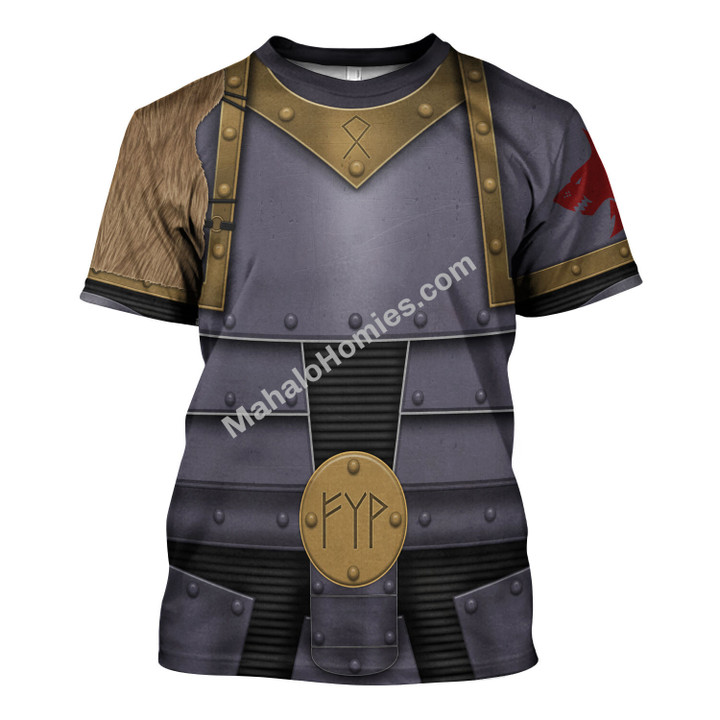 MahaloHomies Unisex T-shirt Pre-Heresy Space Wolf Legion in Mark II Crusade 3D Costumes