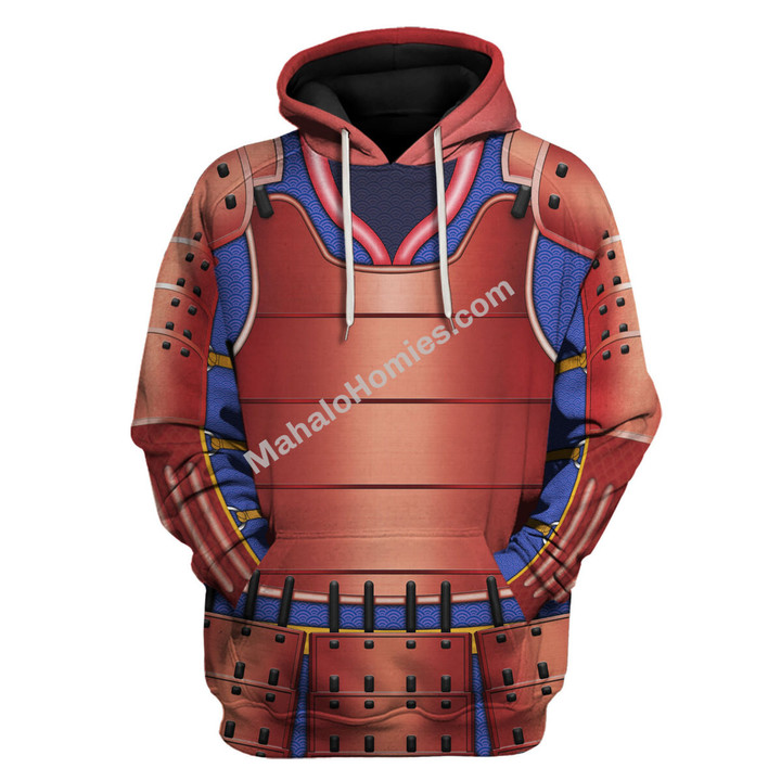 MahaloHomies Unisex Hoodie Samurai Armor 3D Costumes