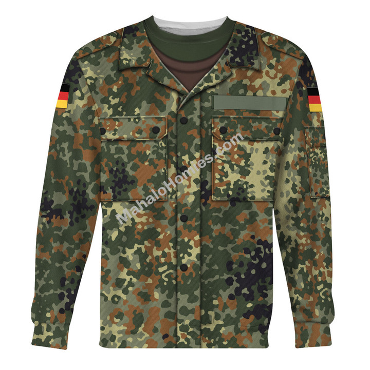MahaloHomies Sweatshirt Flecktarn Camouflage German World War II 3D Costumes