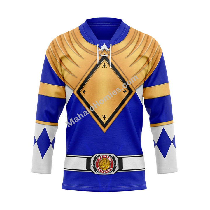 Blue Ranger Dragon Shield Hockey Jersey