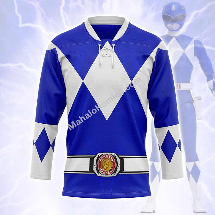 Blue Ranger Mighty Morphin Hockey Jersey